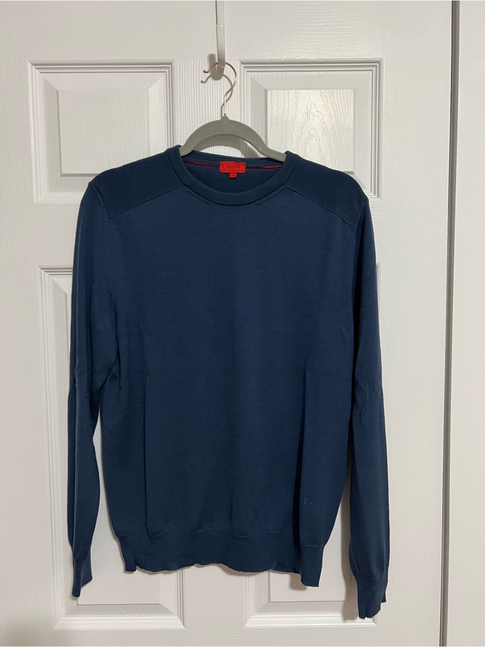 Isaia men’s  Navy Blue Crewneck Sweater - Classic Knit